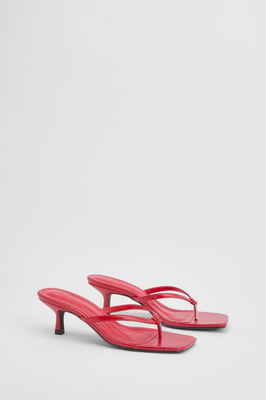 Knot Detail Toe Post Heeled Mules