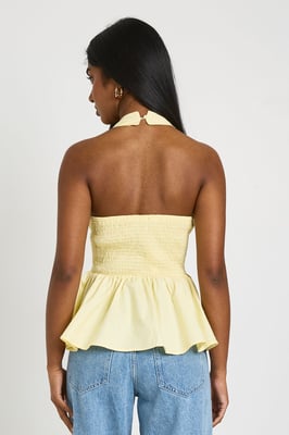 Halter Poplin Peplum Top