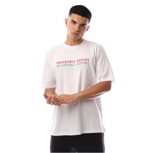 Marshall Artist Heren Repeat Logo Regular T-Shirt (Wit)