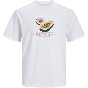 Jack And Jones Heren Papaya Ronde Hals T-Shirt (Helder Wit)