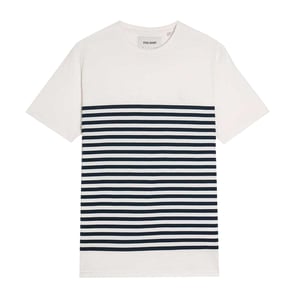Lyle & Scott Heren-T-shirt met Bretonse strepen (Wit)