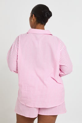 Plus Cotton Pinstripe Pyjama Short