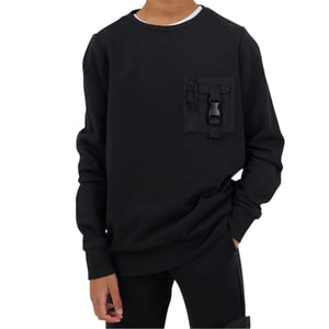 Brave Soul Technisch sweatshirt met lange mouwen voor kinderen (Jet Zwart)