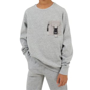 Brave Soul Technisch sweatshirt met lange mouwen voor kinderen (Lichtgrijs)