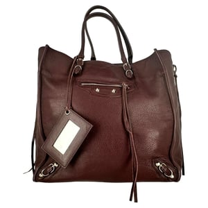 Balenciaga Papier A4 Zip-Around Mini Tote in Burgundy Leather