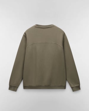 Badge Crew Neck Sweatshirt in Olive