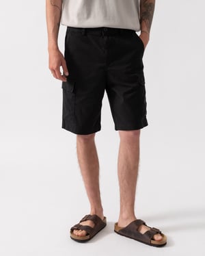 Logo Detail Cargo Shorts in Black