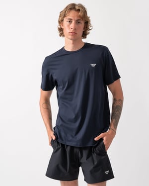 Short Sleeve Logo Detail T-Shirt in Navy