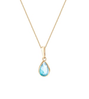 9ct Gold Birthstone Stud Earring And Pendant Necklace Set March