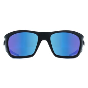 Oakley Wrap Mens Polished Black Prizm Sapphire Polarized Masseter