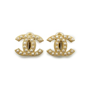 Chanel Vintage Metalen Oorbellen CC