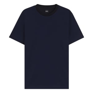 Boss Heren T-shirt met geribde kraag van C-Thompson (Donkerblauw)