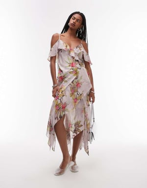 Allsaints Grace dress in adena soft pink - PINK
