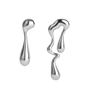 Stainless Steel Waterproof Molten Drop Earrings