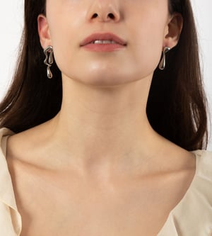 Stainless Steel Waterproof Molten Drop Earrings