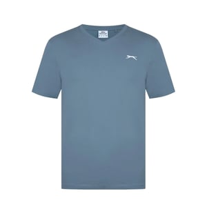 Slazenger Heren Geborduurd Logo Katoenen T-Shirt (Leisteen)