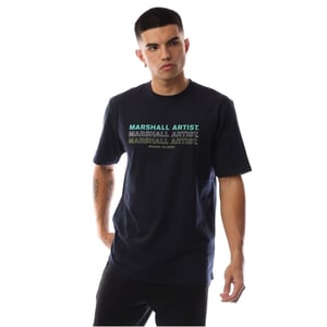 Marshall Artist Heren Repeat Logo Regular T-Shirt (Marine)