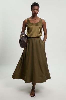 Viscose Linen Woven Prom Skirt