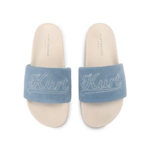 Kurt Geiger London Suede Script Slide Sandals