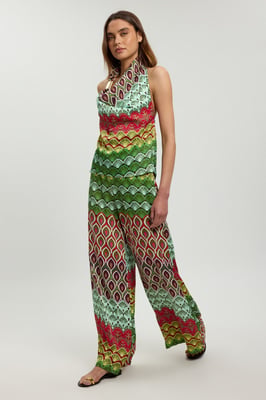 Satin Viscose Multi Print Trouser