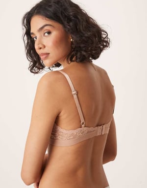 ASOS DESIGN Lila 2 pack underwired bra in sand
