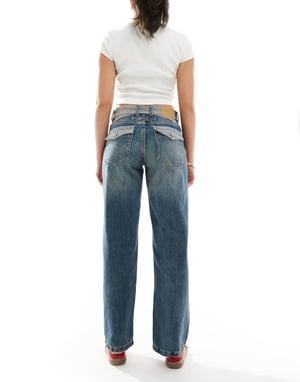 Cotton On Low rise straight jean in blue