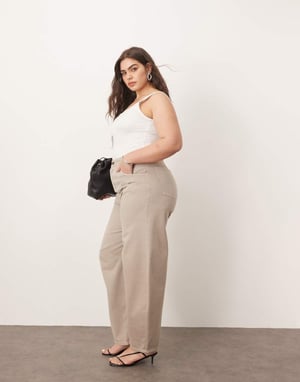 ARRANGE Curve sydney denim barrel leg jean in heather grey