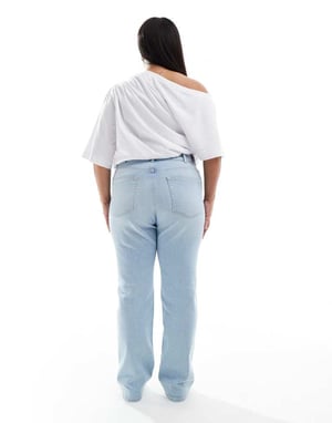 ONLY Curve wide leg jeans in light blue