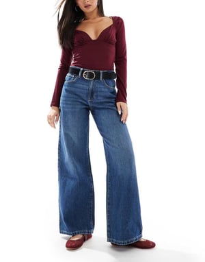 Cotton On relaxed wide leg jean in pure blue
