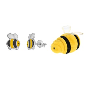 Sterling Silver Bumblebee Stud Earrings With Novelty Box