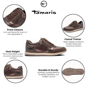 Tamaris Dames bruine nepleren Fashion Veterschoenen - 23613-46