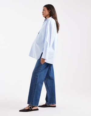 ASOS DESIGN Maternity baggy jeans in dark blue