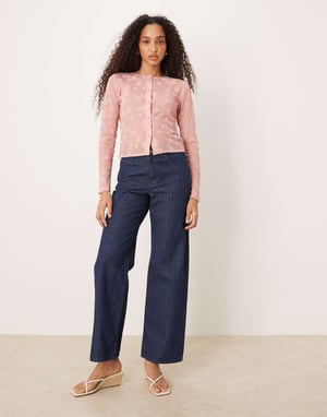 ASOS DESIGN boyfriend jean in striped denim