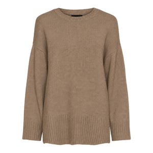 Pieces Unisex Ontspannen Trui met Drop Shoulder voor volwassenen (Fossiel)