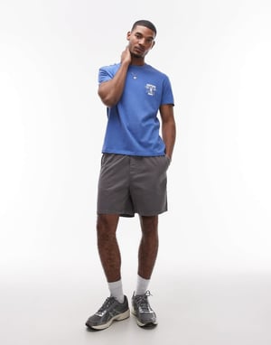 Tommy Jeans loose twill shorts in charcoal grey