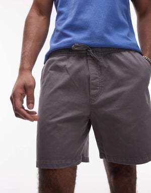 Tommy Jeans loose twill shorts in charcoal grey