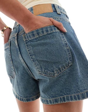 Cotton On asymmetric wrap skort in sahara blue