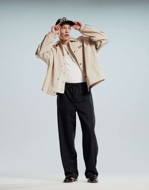 ASOS DESIGN pull on smart wide leg trousers in black