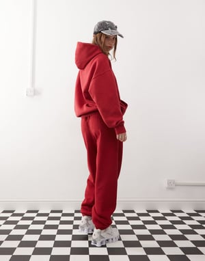 Pacsun washed embroidered joggers co-ord in red