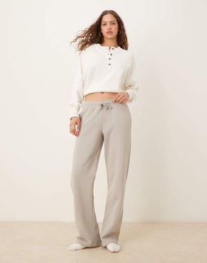 Gina Tricot straight leg joggers in light grey