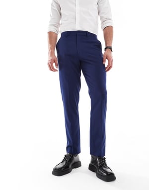ASOS DESIGN slim suit trousers in navy