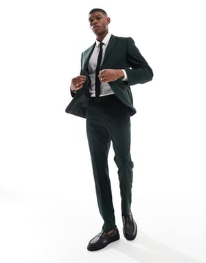 ASOS DESIGN wedding skinny suit trousers in green