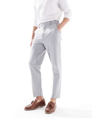 ASOS DESIGN smart tapered trousers in light grey