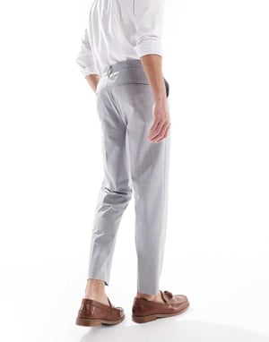 ASOS DESIGN smart tapered trousers in light grey