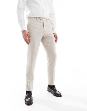 French Connection linen formal suit trousers co-ord in stone