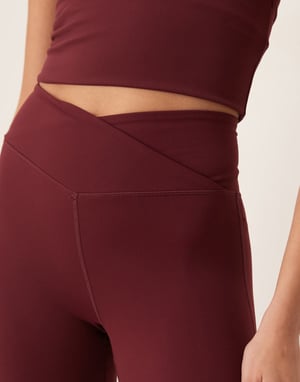 TALA DayFlex wrap high waisted flared yoga pant in burgundy
