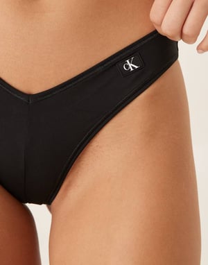 Calvin Klein patch logo bikini bottoms in black