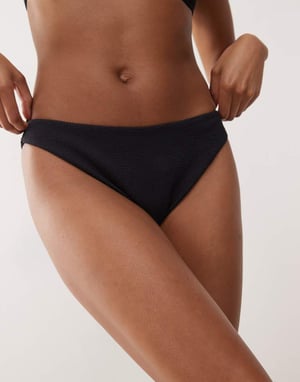 COLLUSION mix and match crinkle bikini bottom in black