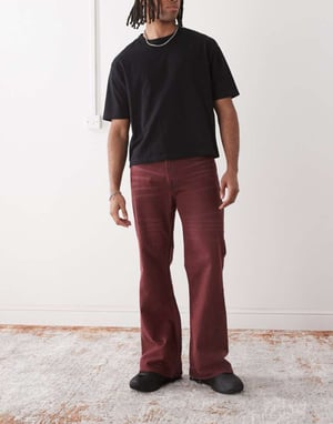 Cheap Monday x Landon Barker Boo Bootleg jeans in burgundy wash