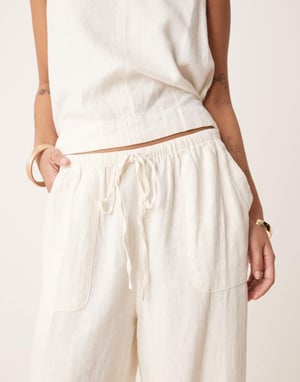 Nobody's Child Petite Shona straight leg trousers co-ord in cream